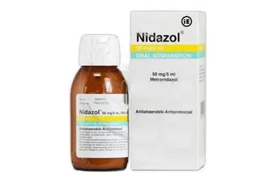 NIDAZOL 50MG/5ML ORAL SUSPANSIYON (metronidazol) kutusu, oral süspansiyon. Üretici: MENARİNİ SAĞLIK VE İLAÇ SANAYİ TİCARET ANONİM ŞİRKETİ.