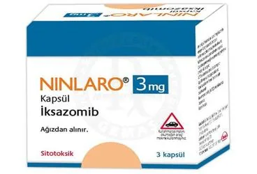 Iksazomib içeren kapsül: NINLARO 3 MG 3 KAPSUL kutu fotoğrafı. Üretici: TAKEDA İLAÇ SAĞLIK SANAYİ TİCARET LTD.ŞTİ.