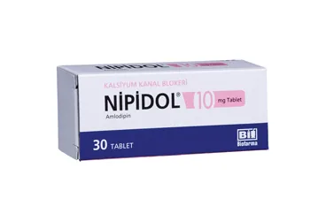 NIPIDOL 10 MG 30 TABLET ambalajı. Amlodipin içeren tablet. Üretici: BİOFARMA İLAÇ SANAYİ VE TİCARET A.Ş.