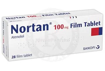 NORTAN 100 MG 28 FILM TABLET (atenolol) ürün ambalajı, film kaplı tablet. Üretici: SANOFİ SAĞLIK ÜRÜNLERİ LTD. ŞTİ.