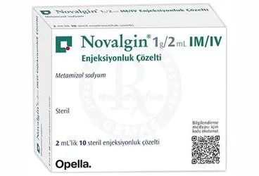 NOVALGIN 2 ML 10 AMPUL kutu fotoğrafı, ampul formunda metamizol sodyum içerir. Üretici: OPELLA HEALTHCARE TÜKETİCİ SAĞLIĞI ANONİM ŞİRKETİ.