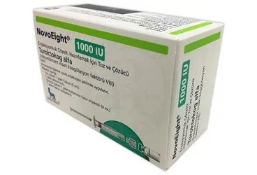 NOVOEIGHT 1000IU ENJEKSIYONLUK COZELTI HAZIRLAMAK ICIN TOZ VE COZUCU (anti hemofilik faktör 8) kutu fotoğrafı, çözelti. Üretici: NOVO NORDISK SAĞLIK ÜRÜNLERİ TİCARET LİMİTED ŞİRKETİ.