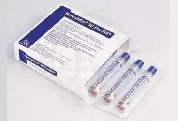 NOVOMIX 30 PENFILL 3 ML 5 PENFILL kutu fotoğrafı. Etkin maddesi insülin aspart -kısa orta etkili kombinasyon. Üretici: NOVO NORDISK SAĞLIK ÜRÜNLERİ TİCARET LİMİTED ŞİRKETİ.