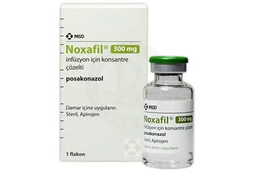 NOXAFIL 300 MG INFUZYON ICIN KONSANTRE COZELTI (posakonazol) kutu fotoğrafı, çözelti. Üretici: MERCK SHARP DOHME İLAÇLARI LTD. ŞTİ.