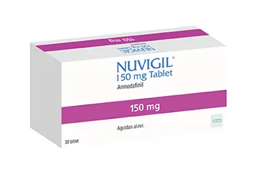 NUVIGIL 150 MG 30 TABLET ambalajı. Armodafinil içeren tablet. Üretici: TEVA İLAÇLARI SANAYİ VE TİCARET A.Ş.