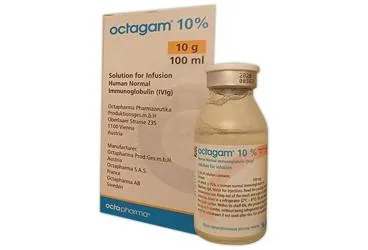 OCTAGAM 10 G/100 ML IV INFUZYONLUK COZELTI (1 FLAKON) ambalajı, çözelti formunda immünglobülin içerir. Üretici: BERK İLAÇ İTHALAT VE PAZARLAMA A.Ş.