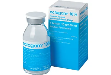OCTAGAM 10 G/200 ML IV INFUZYONLUK COZELTI (1 FLAKON) (immünglobülin) ambalajı, çözelti. Üretici: BERK İLAÇ İTHALAT VE PAZARLAMA A.Ş.