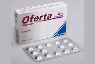OFERTA 5 MG 28 FILM TABLET (olanzapin) kutusu, film kaplı tablet. Üretici: SANOVEL İLAÇ SANAYİ VE TİCARET ANONİM ŞİRKETİ.