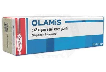OLAMIS 6,65 MG/ML NAZAL SPREY, COZELTI (15 ML) kutusu. Olopatadine hcl - nazal içeren nazal sprey. Üretici: DR. SERTUS İLAÇ SAN. VE TİC. LTD. ŞTİ.