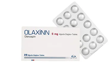 OLAXINN 5 MG AGIZDA DAGILAN 28 TABLET (olanzapin) ürün ambalajı, tablet. Üretici: GENVEON İLAÇ SANAYİ VE TİCARET ANONİM ŞİRKETİ.