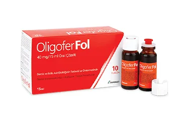 OLIGOFER FOL 40 MG/15 ML ORAL COZELTI (ferric proteinsuccinylate + folik asit) ürün ambalajı, çözelti. Üretici: ITF İLAÇ SANAYİ VE TİCARET LİMİTED ŞİRKETİ.
