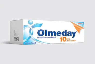 OLMEDAY 10 MG 28 FILM TABLET kutu fotoğrafı. Olmesartan medoksomil içeren film kaplı tablet. Üretici: NEUTEC İLAÇ SANAYİ TİCARET ANONİM ŞİRKETİ.