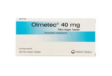 OLMETEC 40 MG 28 FILM KAPLI TABLET (olmesartan medoksomil) kutusu, film kaplı tablet. Üretici: DAIICHI SANKYO İLAÇ TİCARET LİMİTED ŞİRKETİ.