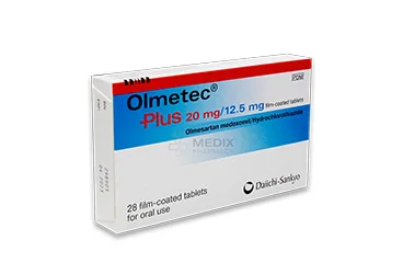 OLMETEC PLUS 20 MG/25 MG 28 FILM KAPLI TABLET kutusu, film kaplı tablet formunda olmesartan medoksomil + hidroklorotiazid içerir. Üretici: DAIICHI SANKYO İLAÇ TİCARET LİMİTED ŞİRKETİ.