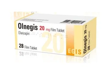 OLNEGIS 20 MG 28 FILM TABLET (olanzapin) kutu fotoğrafı, film kaplı tablet. Üretici: FARMA-TEK İLAÇ SANAYİ VE TİCARET A.Ş.