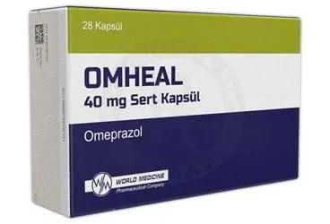 OMHEAL 40 MG SERT KAPSUL (28 KAPSUL) (omeprazol) kutusu, kapsül. Üretici: WORLD MEDICINE İLAÇ SAN. VE TİC. A.Ş.