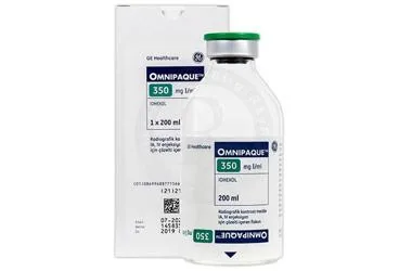 Ioheksol içeren çözelti: OMNIPAQUE 350 MG I/ML ENJEKSIYONLUK COZELTI (1 X 200 ML) kutusu. Üretici: OPAKİM TIBBİ ÜRÜNLER SANAYİ VE TİCARET A.Ş.