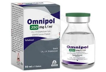 OMNIPOL 350 MG/ML IA,IV ENJ. ICIN COZELTI ICEREN FLAKON 50 ML (ioheksol) ürün ambalajı, çözelti. Üretici: POLİFARMA İLAÇ SAN. VE TİC. A.Ş.
