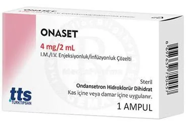 ONASET 4 MG/2 ML I.M./I.V.ENJEKSIYONLUK/INFUZYONLUK COZELTI (1 AMPUL) kutusu, çözelti formunda ondansetron hcl içerir. Üretici: TURKTIPSAN SAĞLIK TURİZM EĞİTİM VE TİCARET A.Ş.