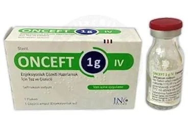 ONCEFT 1 G IV ENJEKSIYONLUK COZELTI HAZIRLAMAK ICIN TOZ VE COZUCU (seftriakson) kutu fotoğrafı, çözelti. Üretici: INCPHARMA İLAÇ SAN. VE TİC. LTD. ŞTİ.