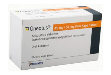 ONEPTUS 49 MG/51 MG 56 FILM KAPLI TABLET ambalajı, film kaplı tablet formunda valsartan + sakubitril içerir. Üretici: FARMANOVA SAĞLIK HİZMETLERİ LTD.ŞTİ.