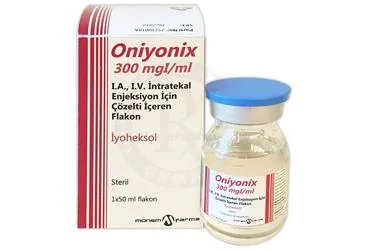 ONIYONIX 300MGI / ML IA,IV ENJ. ICIN COZ. ICEREN FLAKON (50 ML) ambalajı, flakon formunda ioheksol içerir. Üretici: MONEMFARMA İLAÇ SAN. VE TİC. A.Ş.