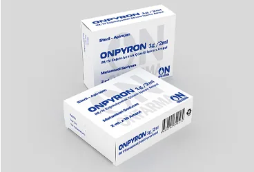 Metamizol sodyum içeren çözelti: ONPYRON 1G/2ML IM/IV ENJEKSIYONLUK ÇÖZELTI IÇEREN AMPUL, 50 ADET kutusu. Üretici: ONFARMA İLAÇ SAN. LTD. ŞTİ.