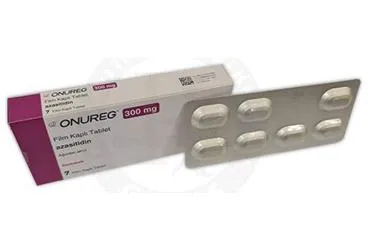 ONUREG 300 MG FILM KAPLI TABLET (7 ADET) (azasitidine) kutusu, film kaplı tablet. Üretici: BRISTOL-MYERS SQUIBB İLAÇLARI INC. İSTANBUL ŞUBESİ.