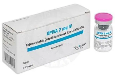 OPIVA 2 MG IV ENJEKSIYONLUK COZELTI HAZIRLAMAK ICIN LIYOFILIZE TOZ (5 ADET) kutu fotoğrafı. Remifentanil içeren çözelti. Üretici: TÜM - EKİP İLAÇ A.Ş.