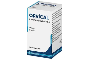 ORVICAL 200 MG/50 MG FILM KAPLI TABLET (120 TABLET) kutusu, film kaplı tablet formunda lopinavir + ritonavir içerir. Üretici: WORLD MEDICINE İLAÇ SAN. VE TİC. A.Ş.