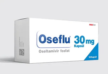 OSEFLU 30 MG 10 KAPSUL ambalajı, kapsül formunda oseltamivir fosfat içerir. Üretici: NEUTEC İLAÇ SANAYİ TİCARET ANONİM ŞİRKETİ.