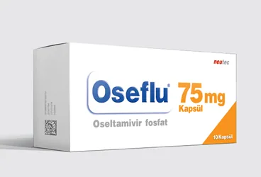 OSEFLU 75 MG 10 KAPSUL (oseltamivir fosfat) ürün ambalajı, kapsül. Üretici: NEUTEC İLAÇ SANAYİ TİCARET ANONİM ŞİRKETİ.