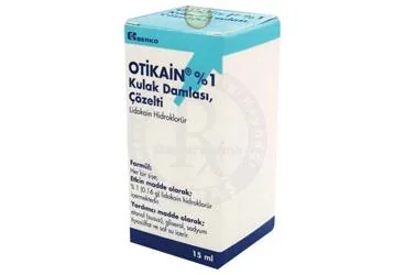 Lidokain -otolojik içeren kulak damlası: OTIKAIN %1 KULAK DAMLASI, COZELTI (15 ML) kutusu. Üretici: BERKO İLAÇ VE KİMYA SAN. A.Ş.