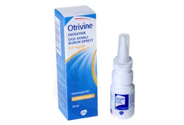 Ksilometazolin hidrokolür içeren nazal sprey: OTRIVINE PEDIATRIK 0.5 MG/ML DOZ AYARLI BURUN SPREYI, COZELTI kutu fotoğrafı. Üretici: HALEON TÜKETİCİ SAĞLIĞI ANONİM ŞİRKETİ.