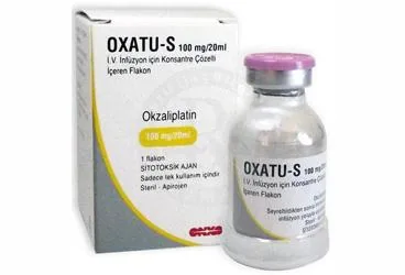 OXATU-S 100 MG/20 ML IV INFUZYON ICIN KONSANTRE COZELTI ICEREN 1 FLAKON ürün ambalajı, çözelti formunda okzaliplatin içerir. Üretici: ONKO İLAÇ SANAYİ VE TİCARET ANONİM ŞİRKETİ.