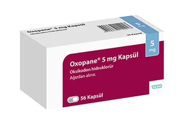 OXOPANE 5 MG 28 KAPSUL ambalajı, kapsül formunda oksikodon içerir. Üretici: TEVA İLAÇLARI SANAYİ VE TİCARET A.Ş.