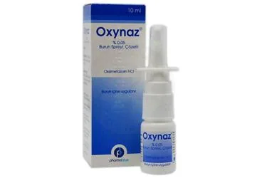 OXYNAZ %0,05 BURUN SPREYI, COZELTI (10 ML) ambalajı, nazal sprey formunda oksimetazolin hcl içerir. Üretici: PHARMA BLUE İLAÇ SANAYİ VE TİCARET ANONİM ŞİRKETİ.