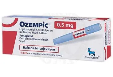 OZEMPIC 0.50 MG ENJEKSIYONLUK COZELTI ICEREN KULLANIMA HAZIR KALEM (1 ADET) (semaglutid) kutusu, çözelti. Üretici: NOVO NORDISK SAĞLIK ÜRÜNLERİ TİCARET LİMİTED ŞİRKETİ.