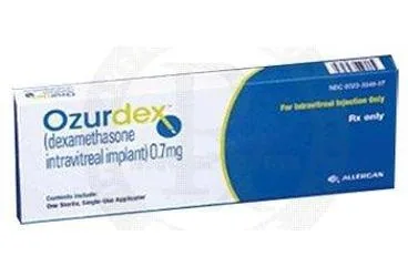 Deksametazon -intravitreal içeren OZURDEX 0,7 MG INTRAVITREAL IMPLANT ürün ambalajı. Üretici: ABBVİE TIBBİ İLAÇLAR SANAYİ VE TİCARET LİMİTED ŞİRKETİ.