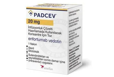 PADCEV 20 MG INFUZYONLUK COZELTI HAZIRLAMADA KULLANILACAK KONSANTRE ICIN TOZ (1 ADET) (enfortumab vedotin) ürün ambalajı, çözelti. Üretici: ASTELLAS PHARMA İLAÇ TİCARET VE SANAYİ ANONİM ŞİRKETİ.