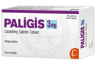 PALIGIS 3 MG UZATILMIS SALIMLI TABLET (28 TABLET) (paliperidon) ambalajı, tablet. Üretici: FARMA-TEK İLAÇ SANAYİ VE TİCARET A.Ş.