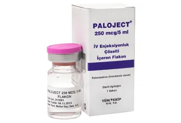 PALOJECT 250 MCG/5 ML IV ENJEKSIYONLUK COZELTI ICEREN 1 AMPUL (palonosetron) kutusu, çözelti. Üretici: TÜM - EKİP İLAÇ A.Ş.