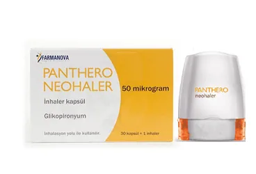 PANTHERO NEOHALER 50 MIKROGRAM INHALER KAPSUL, 12 ADET (glikopironyum bromür) ambalajı, kapsül. Üretici: FARMANOVA SAĞLIK HİZMETLERİ LTD. ŞTİ.