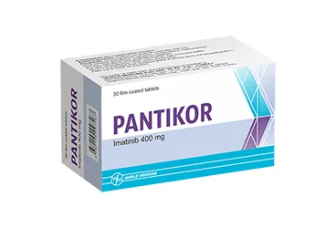 PANTIKOR 400 MG FILM KAPLI TABLET (30 FILM TABLET) (imatinib) ambalajı, film kaplı tablet. Üretici: WORLD MEDICINE İLAÇ SAN. VE TİC. A.Ş.