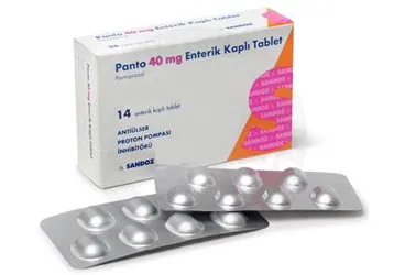 PANTO 40 MG 14 TABLET kutu fotoğrafı. Pantoprazol içeren tablet. Üretici: SANDOZ İLAÇ SANAYİ VE TİCARET A.Ş.