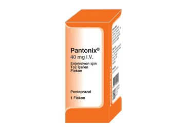 Pantoprazol içeren flakon: PANTONIX 40 MG IV ENJ. ICIN TOZ ICEREN 1 FLAKON kutu fotoğrafı. Üretici: KOÇ İLAÇ SANAYİ VE TİCARET ANONİM ŞİRKETİ.
