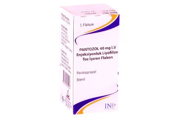 PANTOZOL 40 MG IV ENJ. TOZ ICEREN 1 FLAKON ambalajı. Pantoprazol içeren flakon. Üretici: INCPHARMA İLAÇ SAN. VE TİC. LTD. ŞTİ.