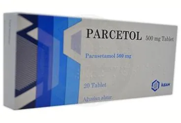 Parasetamol içeren tablet: PARCETOL 500 MG TABLET (20 TABLET) kutusu. Üretici: İLSAN İLAÇ VE HAMMADDELERİ SANAYİ TİCARET ANONİM ŞİRKETİ.