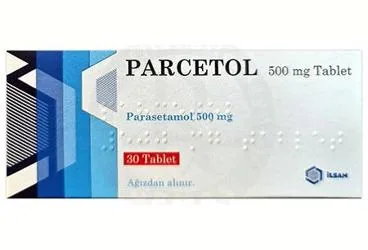 PARCETOL 500 MG TABLET (30 TABLET) kutu fotoğrafı, tablet formunda parasetamol içerir. Üretici: İLSAN İLAÇ VE HAMMADDELERİ SANAYİ TİCARET ANONİM ŞİRKETİ.