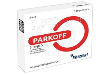 PARKOFF 50 MG / 5 ML ENJEKSIYONLUK / INFUZYONLUK COZELTI (apomorfin hcl) kutusu, çözelti. Üretici: PHARMET İLAÇ SANAYİ ANONİM ŞİRKETİ.